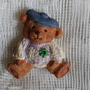 Bear Pin w/ green stone